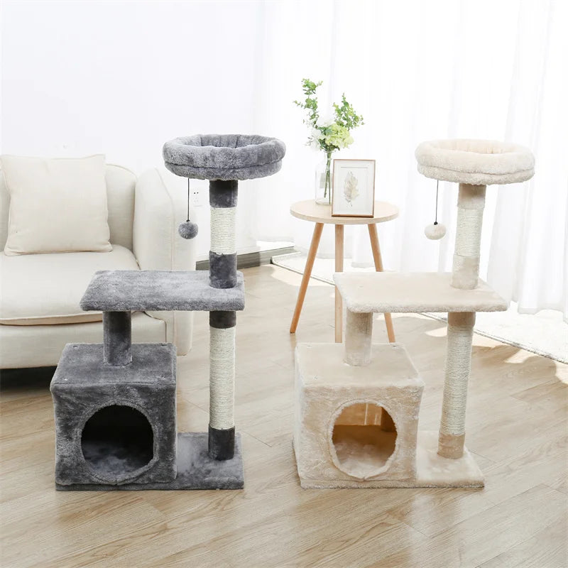 l Cat Tree With Cozy Stable Climbing Frame