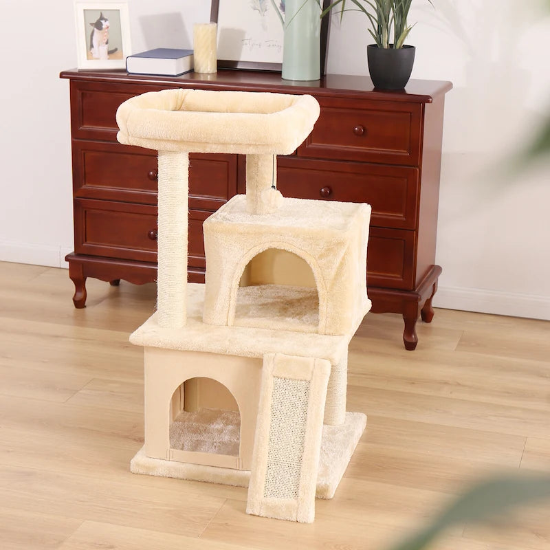 l Cat Tree With Cozy Stable Climbing Frame