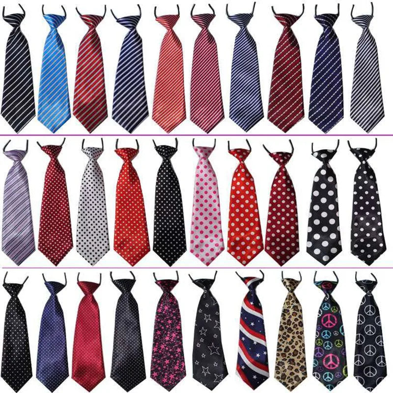 100pcs Large Dog Bow Ties Neckties Adjustable Dog Ties Stripes Plaid Medium Big Dog Bowties