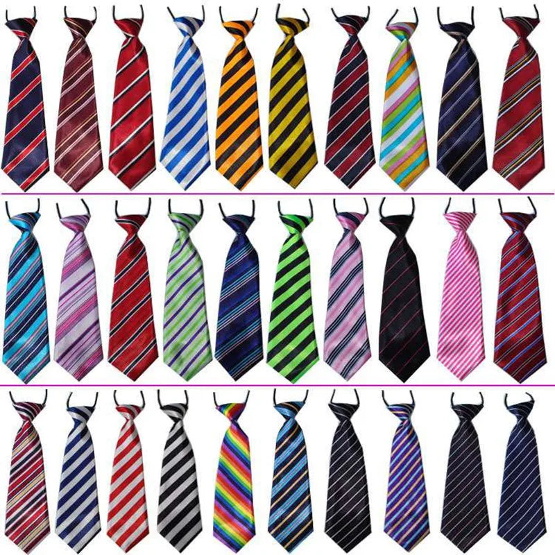 100pcs Large Dog Bow Ties Neckties Adjustable Dog Ties Stripes Plaid Medium Big Dog Bowties
