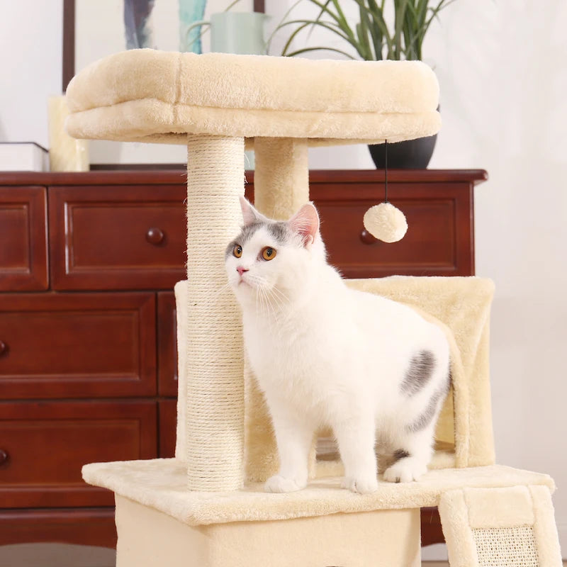 l Cat Tree With Cozy Stable Climbing Frame