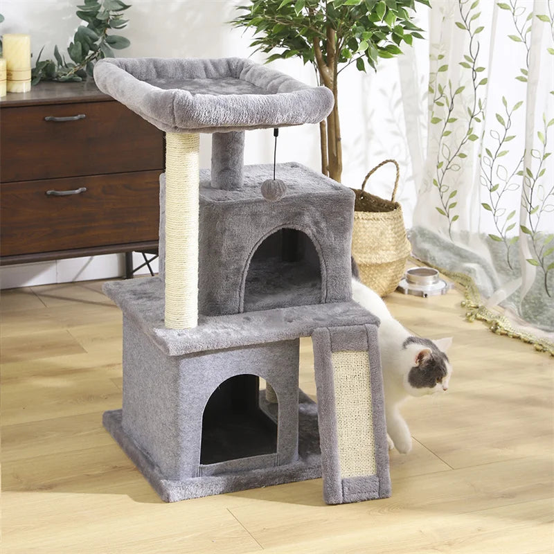l Cat Tree With Cozy Stable Climbing Frame