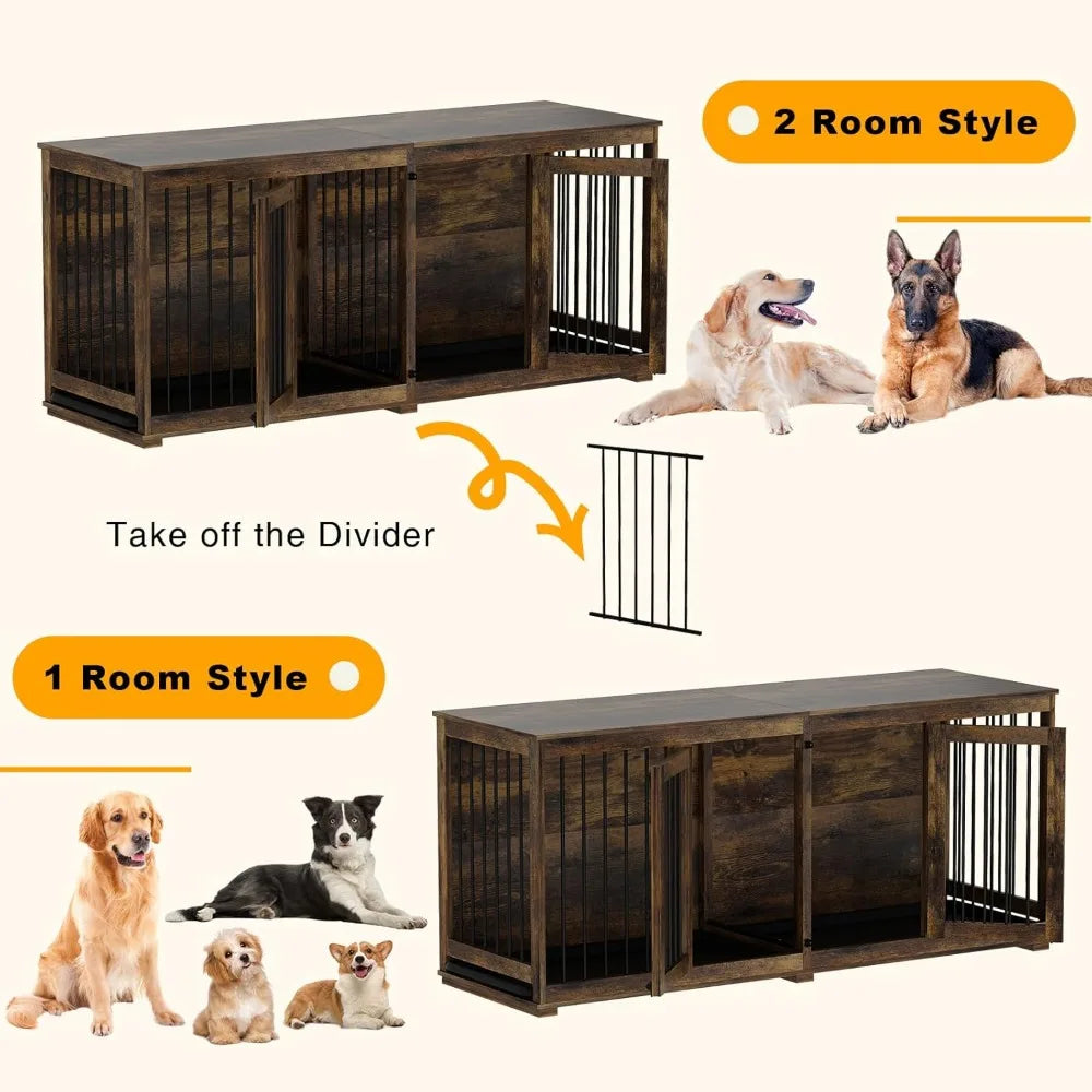Large Furniture Style Dog Crate for 2 Dogs