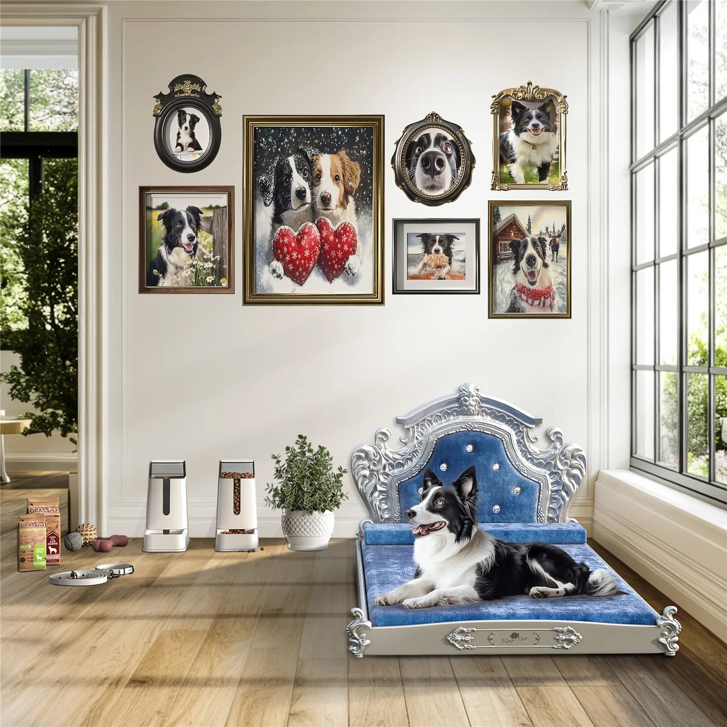 Bingo-paw Luxury Pet Bed with Headboard,