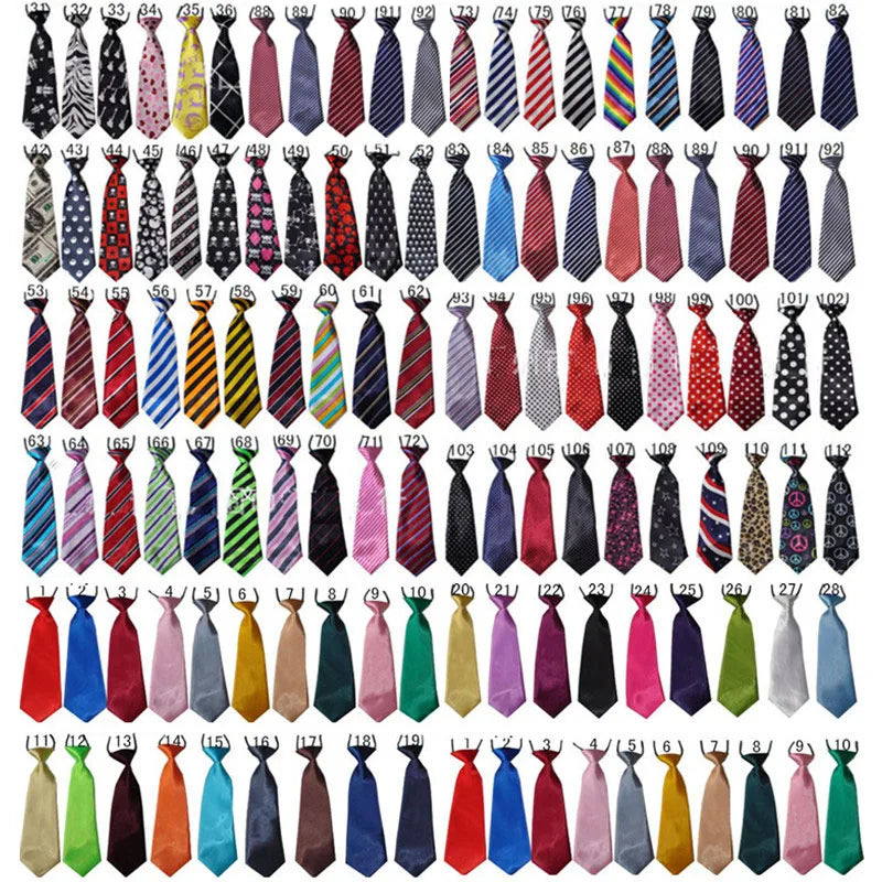 100pcs Large Dog Bow Ties Neckties Adjustable Dog Ties Stripes Plaid Medium Big Dog Bowties