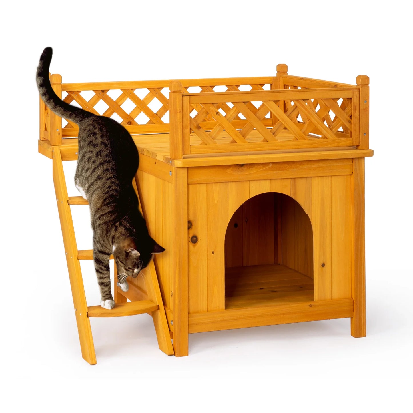 2-Story Wooden upstair Cat House