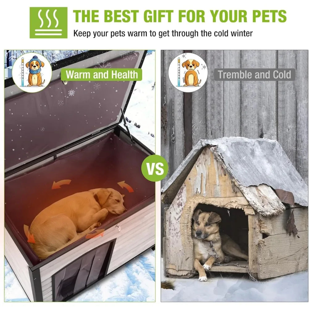 Dog House Insulated Outdoor Kennel with Liner
