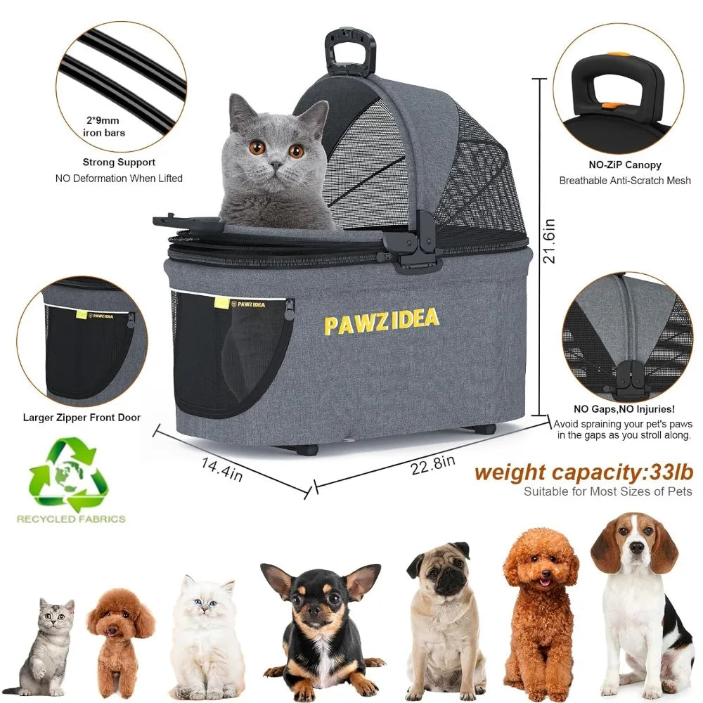 Dog Strollers With Detachable Carrier