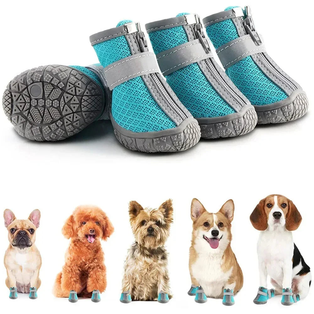 Mesh Silicone Durable Reflective Breathable Puppy Sneakers