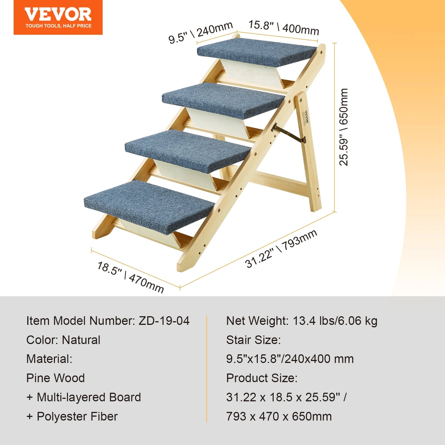 Wooden Pet Steps and Ramp Combo