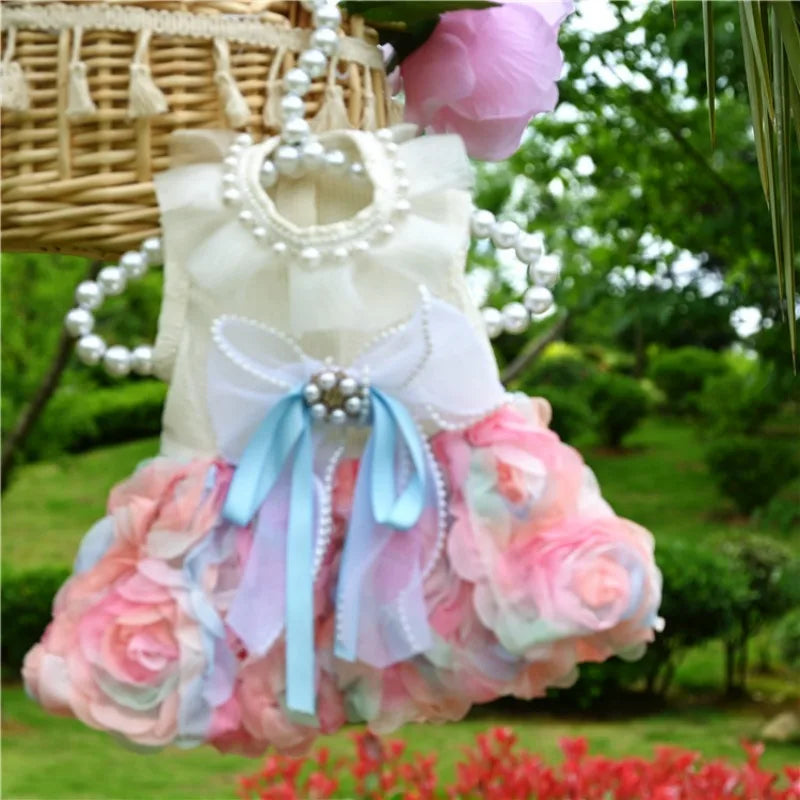 New Pet Three-dimensional Chiffon Flower Spring and summer Skirt