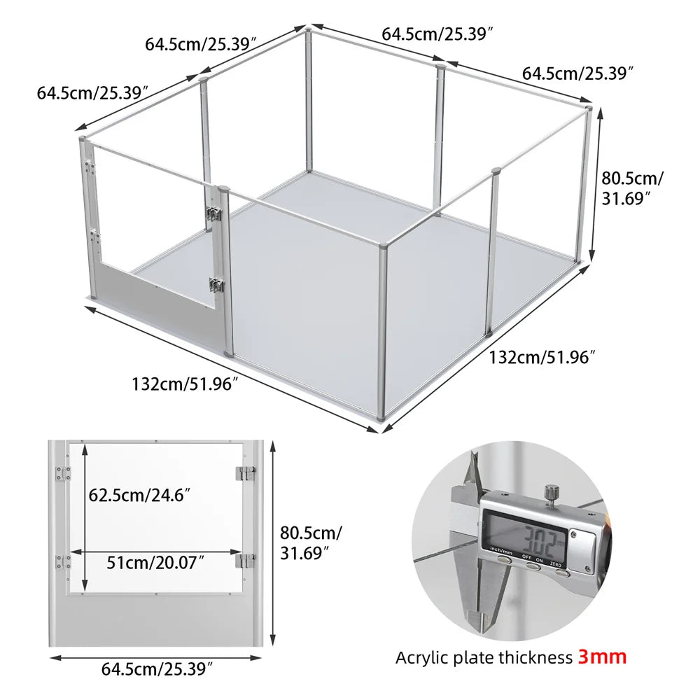 1 Pc Large Acrylic Dog Playpen