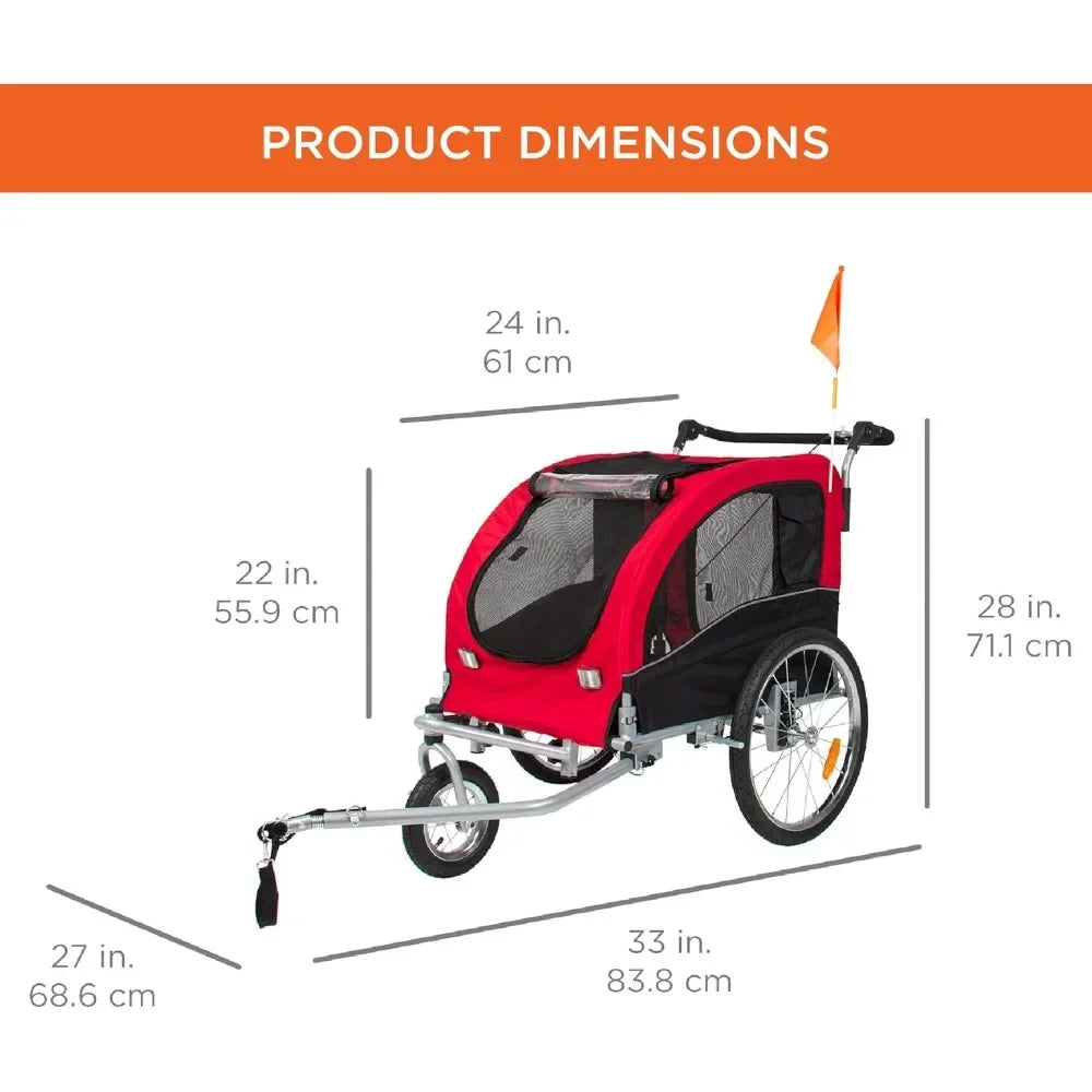 2-in-1 Dog Bike Trailer