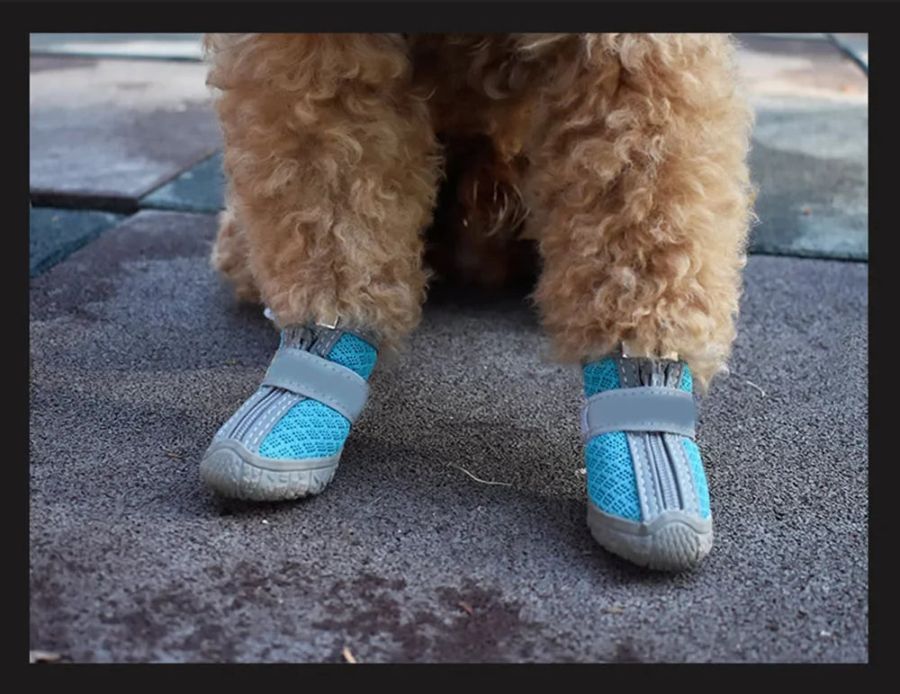 Mesh Silicone Durable Reflective Breathable Puppy Sneakers