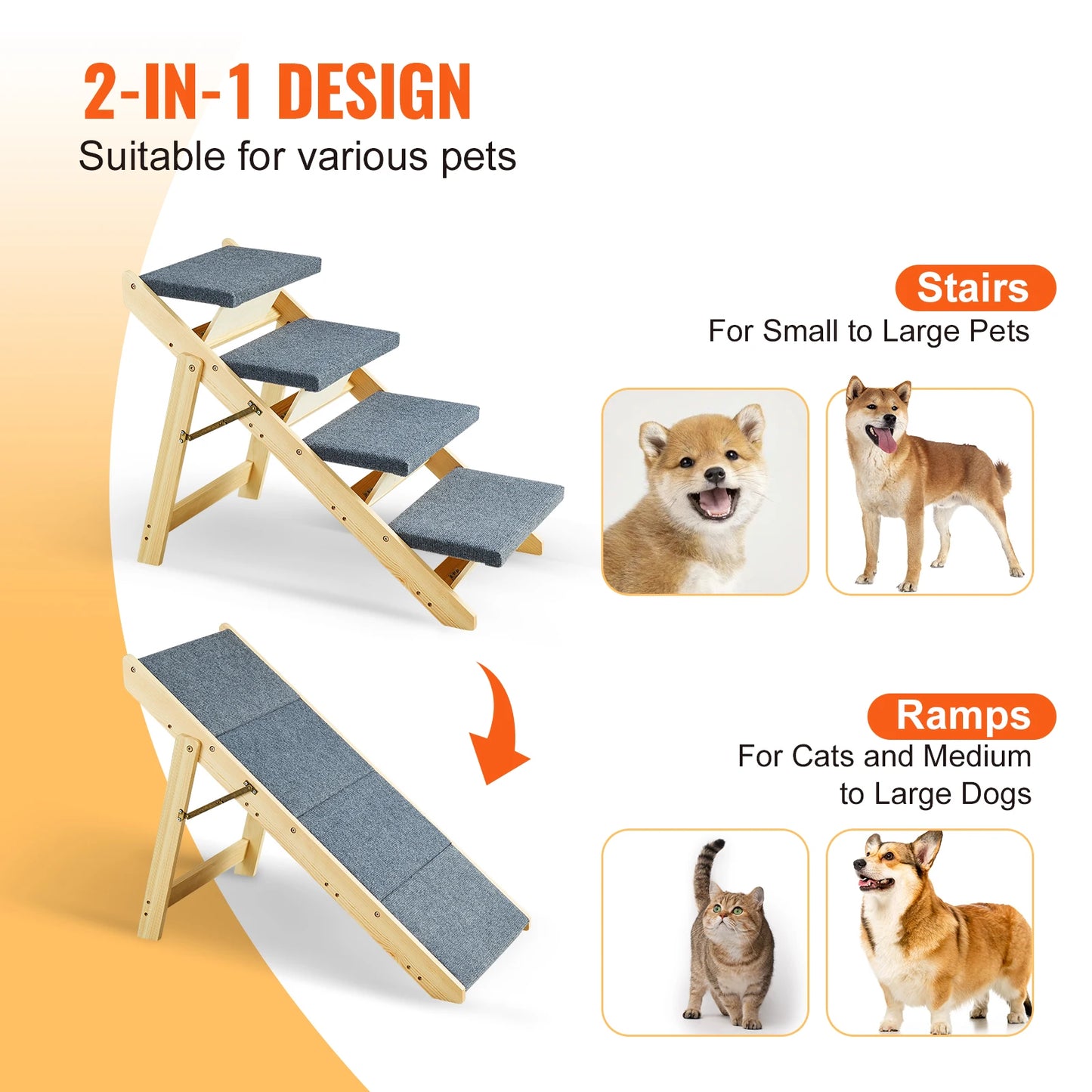 Wooden Pet Steps and Ramp Combo
