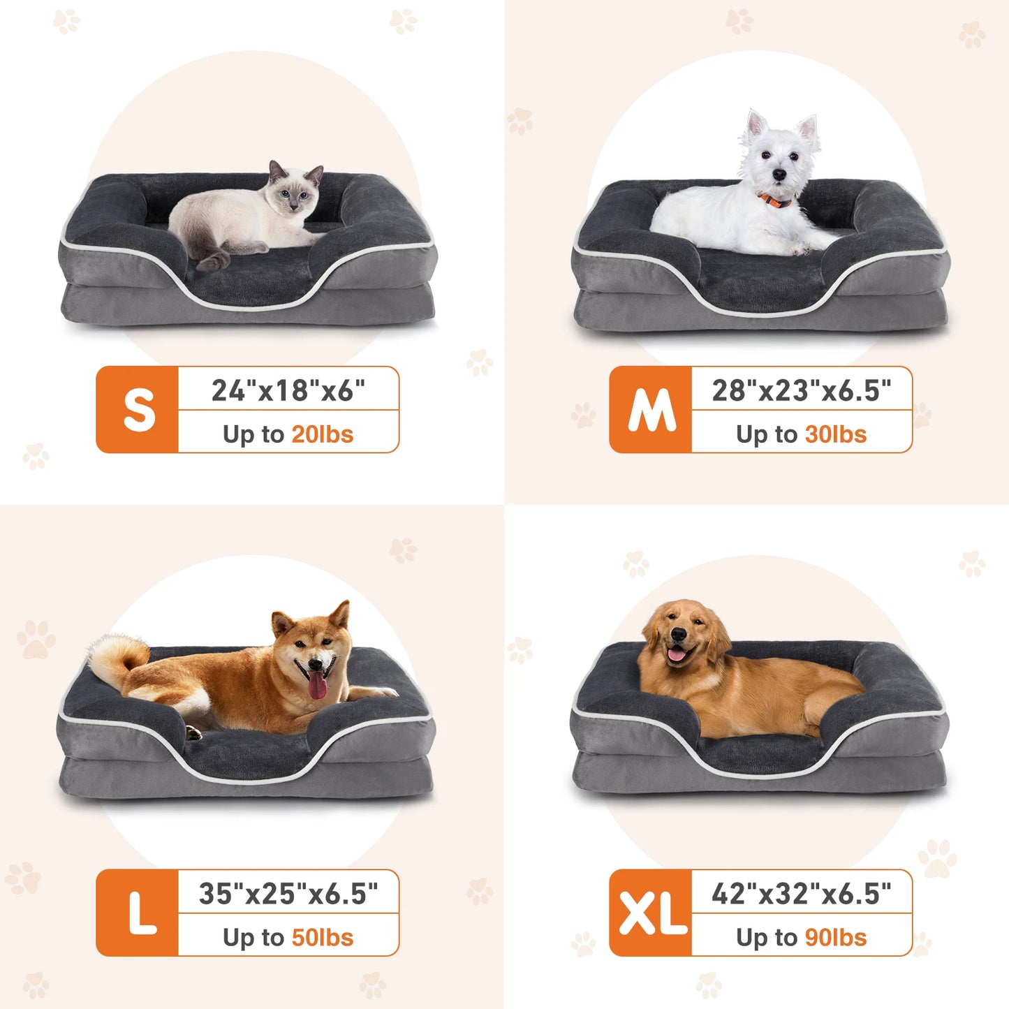 JHK Orthopedic Dog Bed Memory Foam