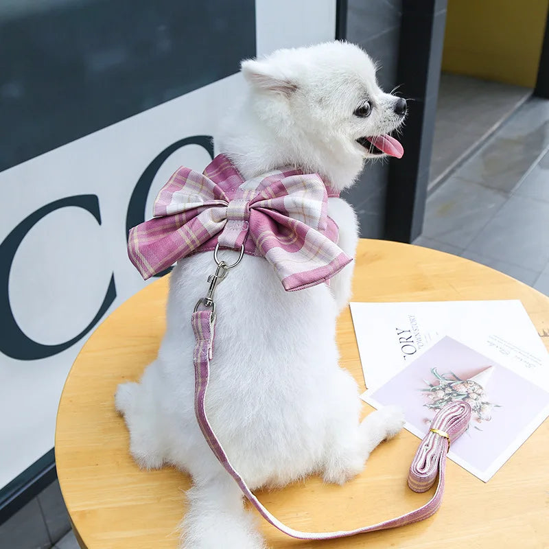 Dog Luxury Plaid Dress Harness,