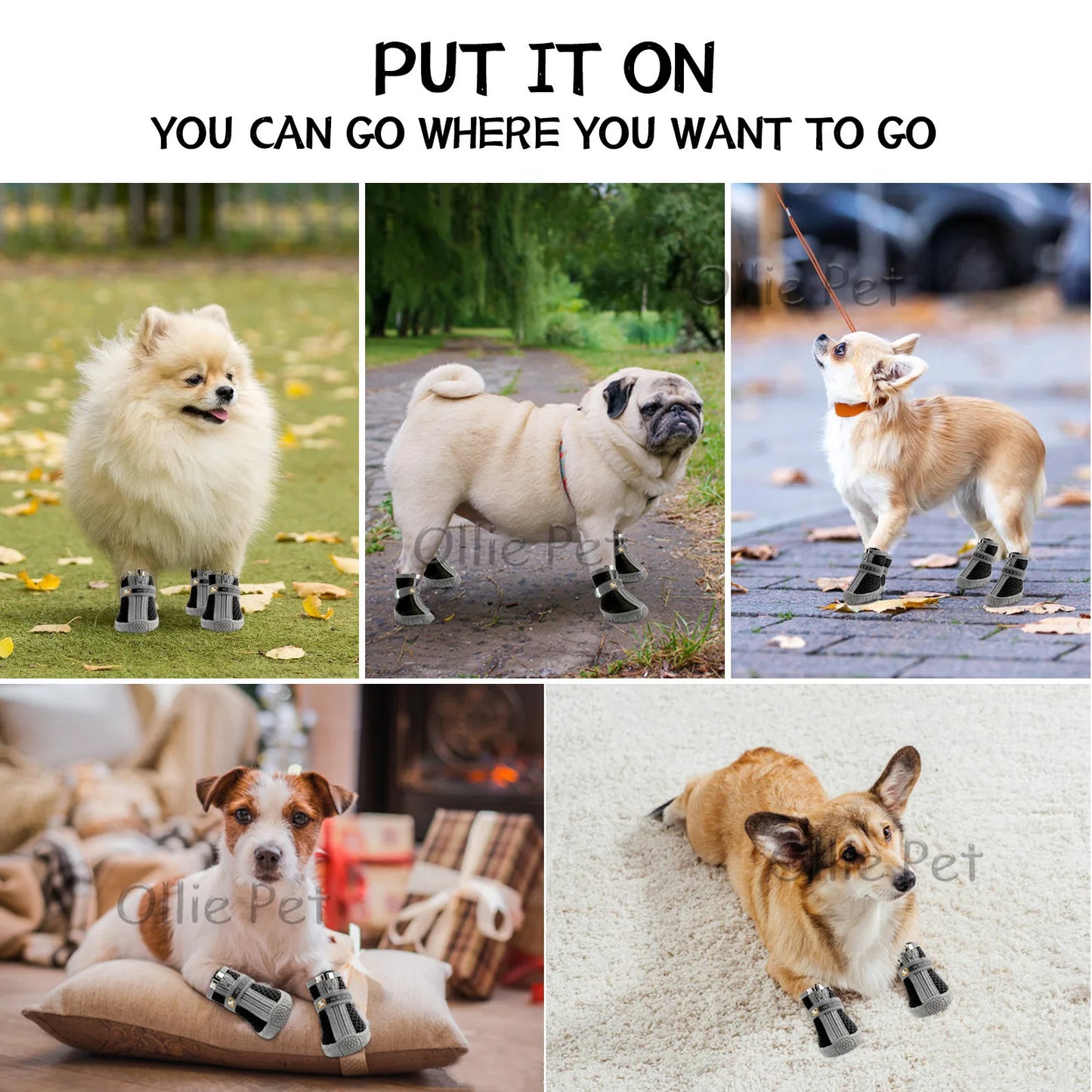 Silicone Dog Shoes Durable Reflection Breathable Soft Sole