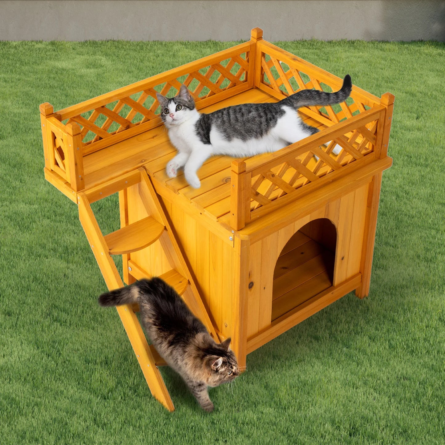 2-Story Wooden upstair Cat House