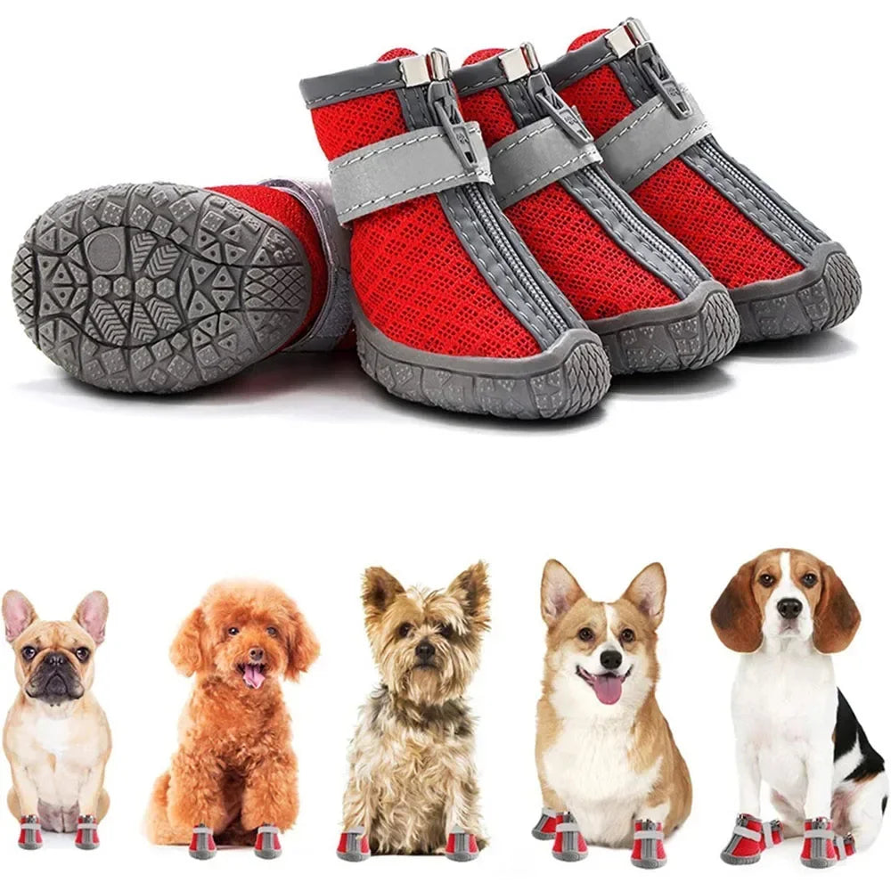 Mesh Silicone Durable Reflective Breathable Puppy Sneakers