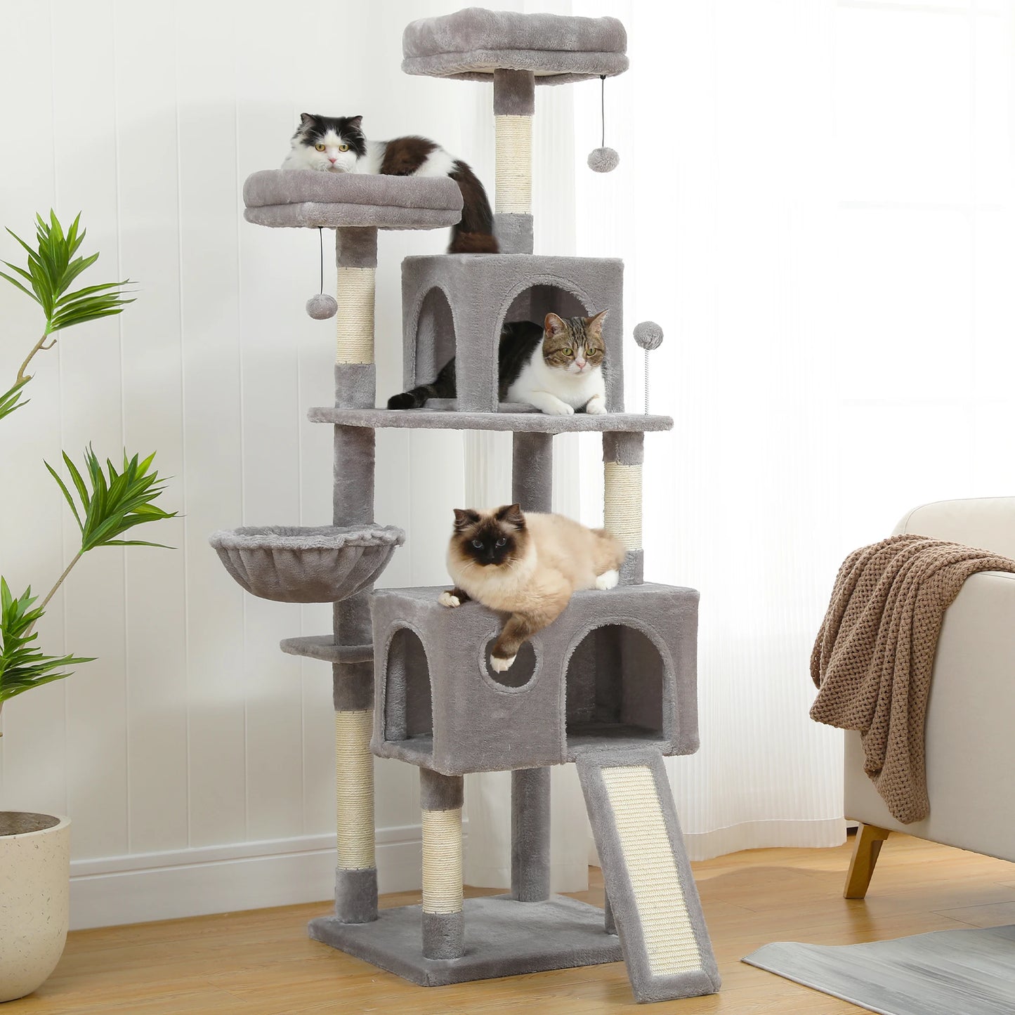 l Cat Tree With Cozy Stable Climbing Frame