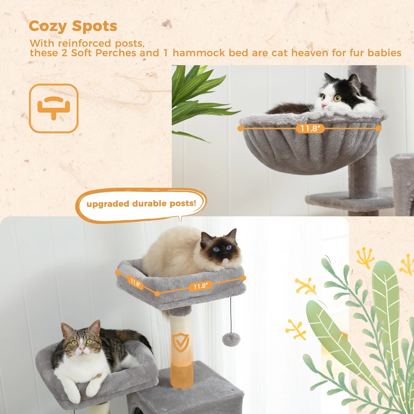 l Cat Tree With Cozy Stable Climbing Frame