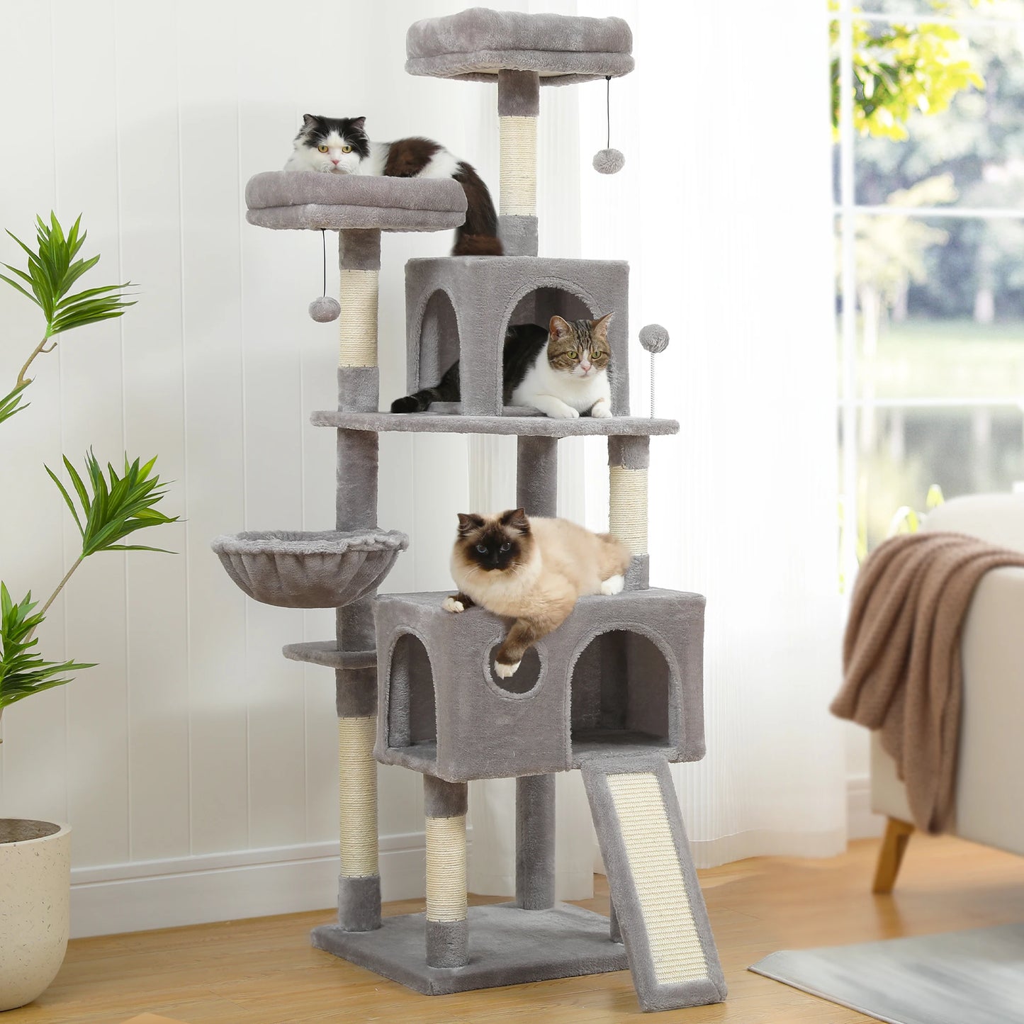 l Cat Tree With Cozy Stable Climbing Frame