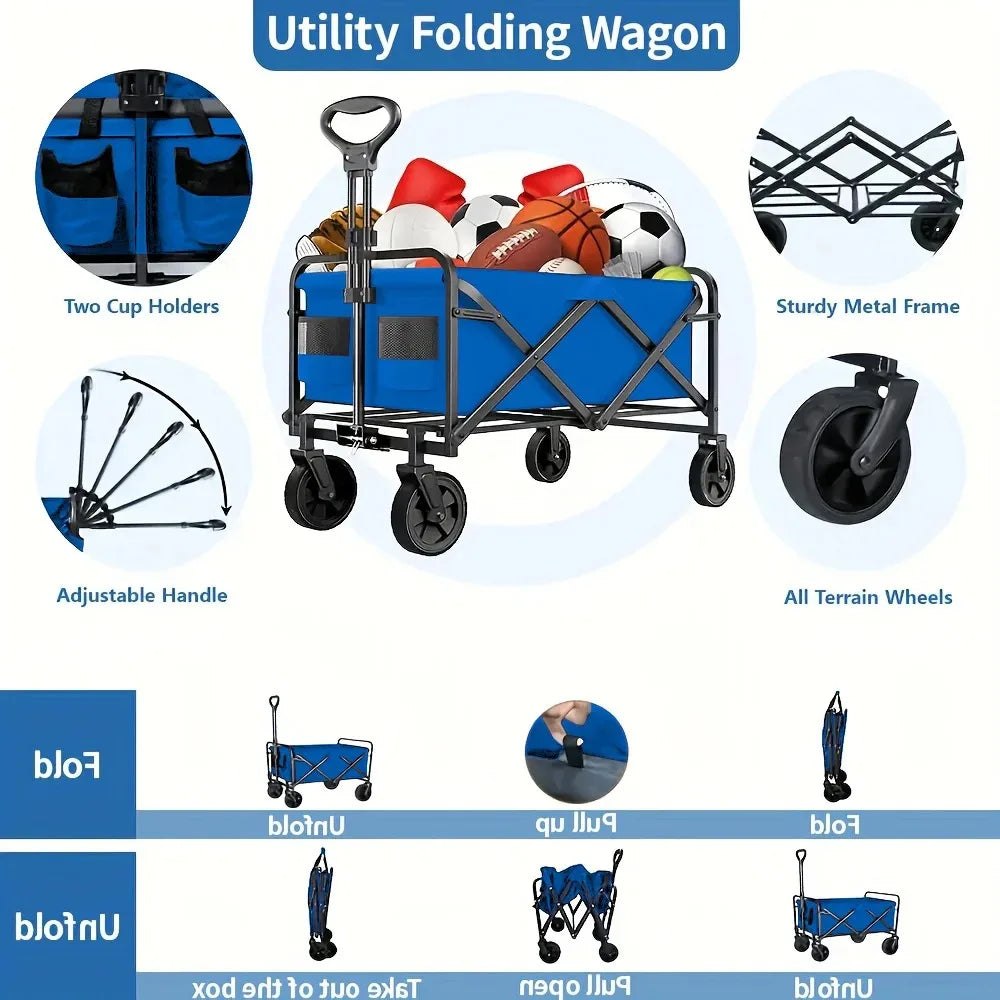 Wagon Cart Fordable Heavy Duty Utility Cart for Supplies