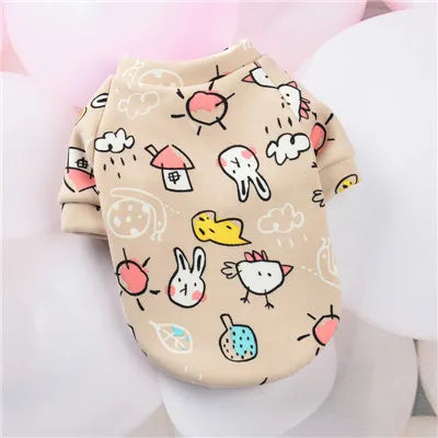 Cartoon Pet Clothes Suit Hoodies Coat for Small Dogs Dachshund York Pullover Puppy Cat Sweatshirt Jacket Pets Costumes Winter XL