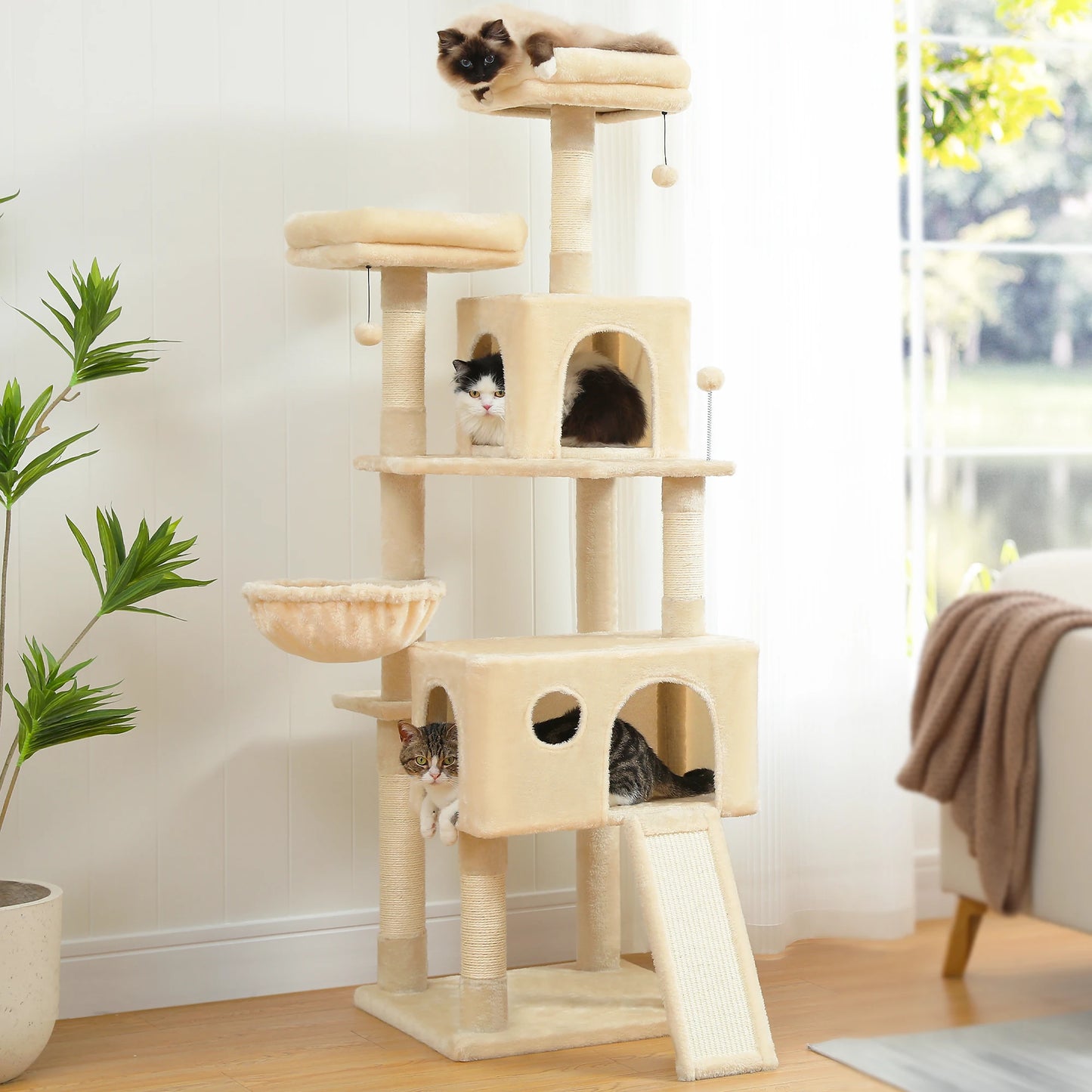 l Cat Tree With Cozy Stable Climbing Frame