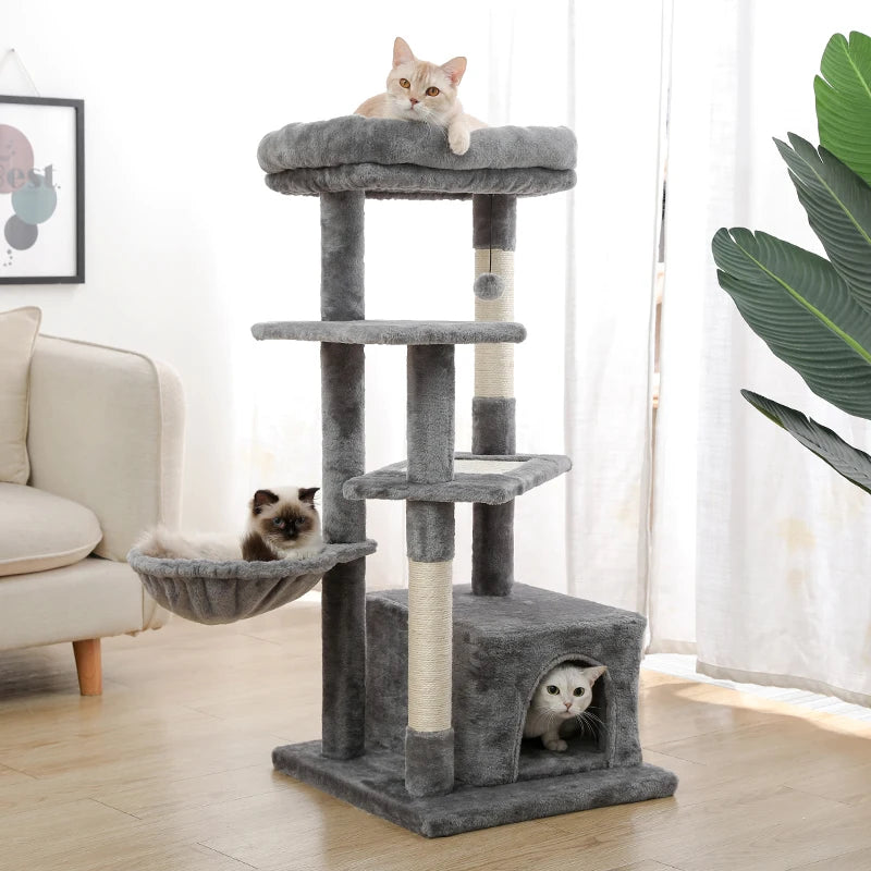 l Cat Tree With Cozy Stable Climbing Frame