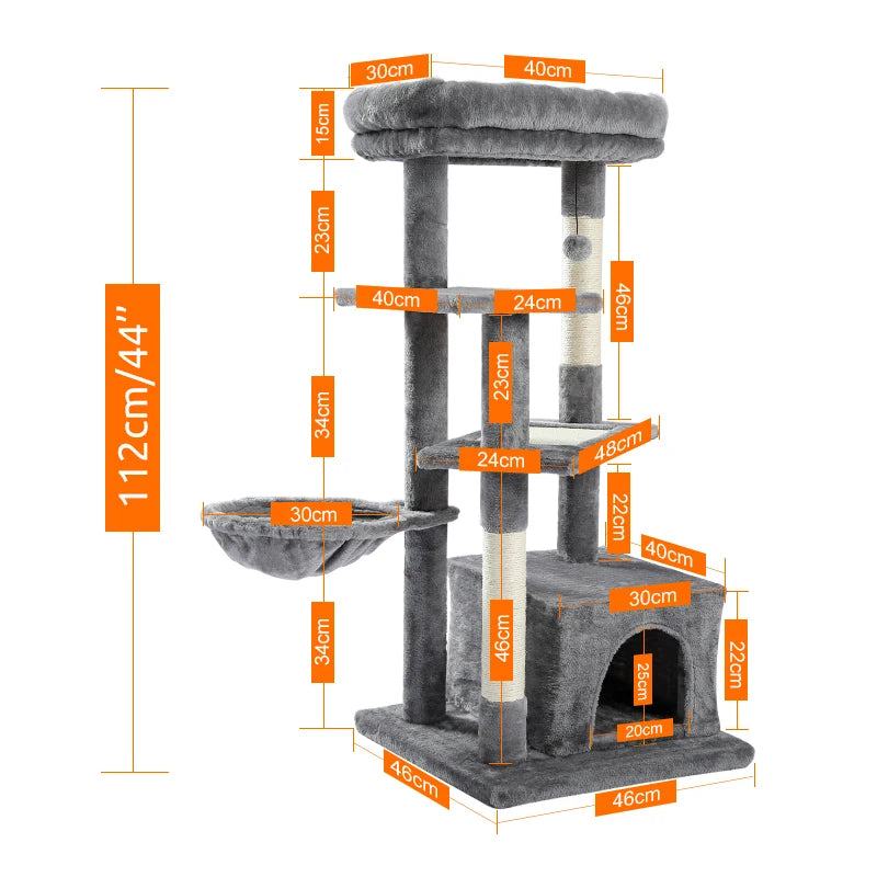 l Cat Tree With Cozy Stable Climbing Frame