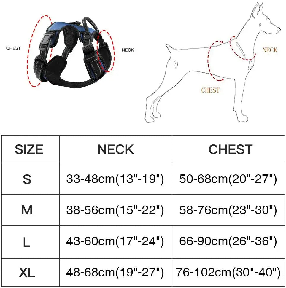Dog Vest Harness 2 Metal Leash Hooks Easy Control