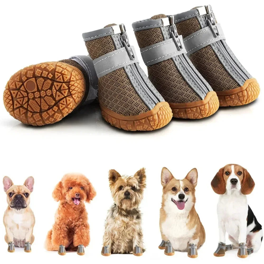 Mesh Silicone Durable Reflective Breathable Puppy Sneakers