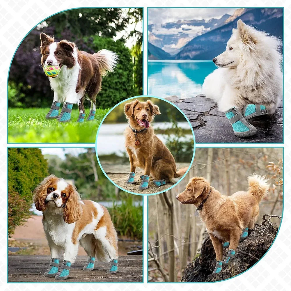 Mesh Silicone Durable Reflective Breathable Puppy Sneakers