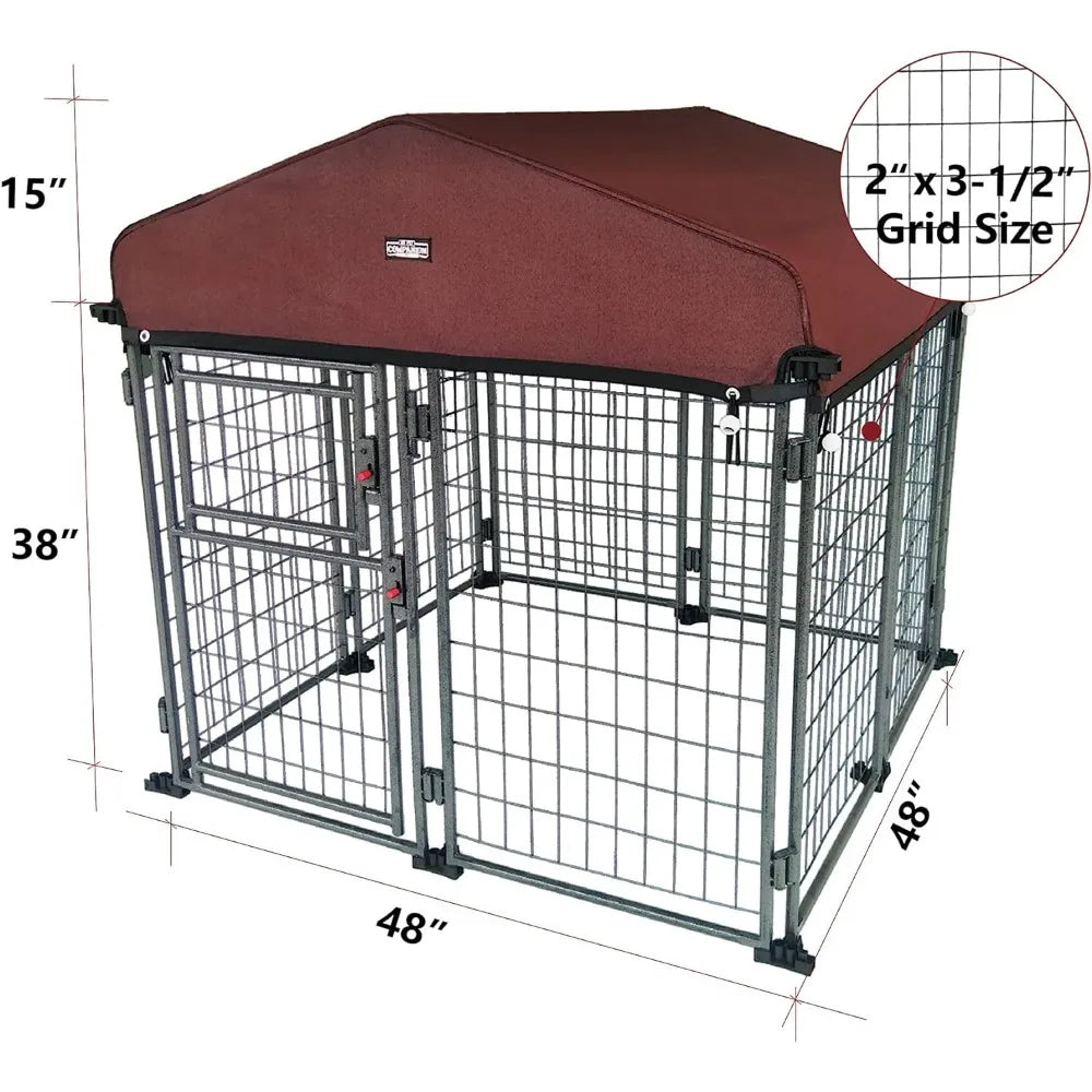 Pet Outdoor Dog Kennel with Roof Cover