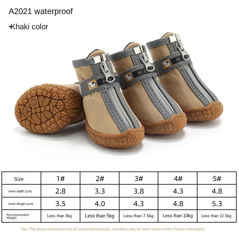 Silicone Dog Shoes Durable Reflection Breathable Soft Sole