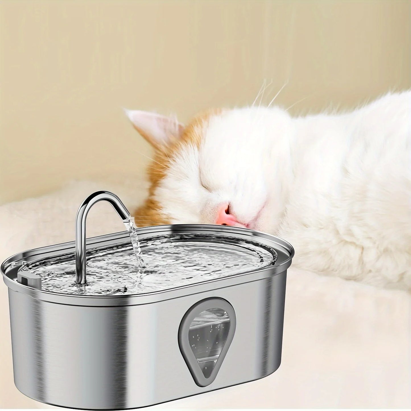 Automatic Stainless Steel Cat Water Fountain With LED Lighting