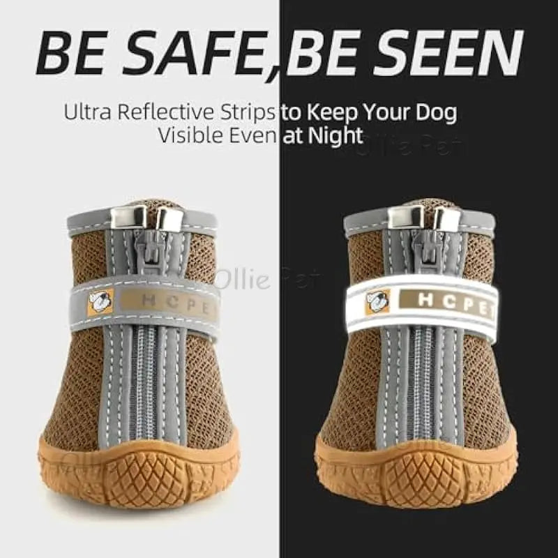 Silicone Dog Shoes Durable Reflection Breathable Soft Sole