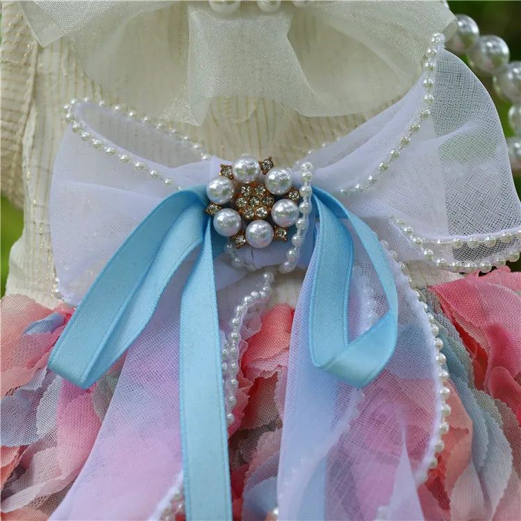 New Pet Three-dimensional Chiffon Flower Spring and summer Skirt