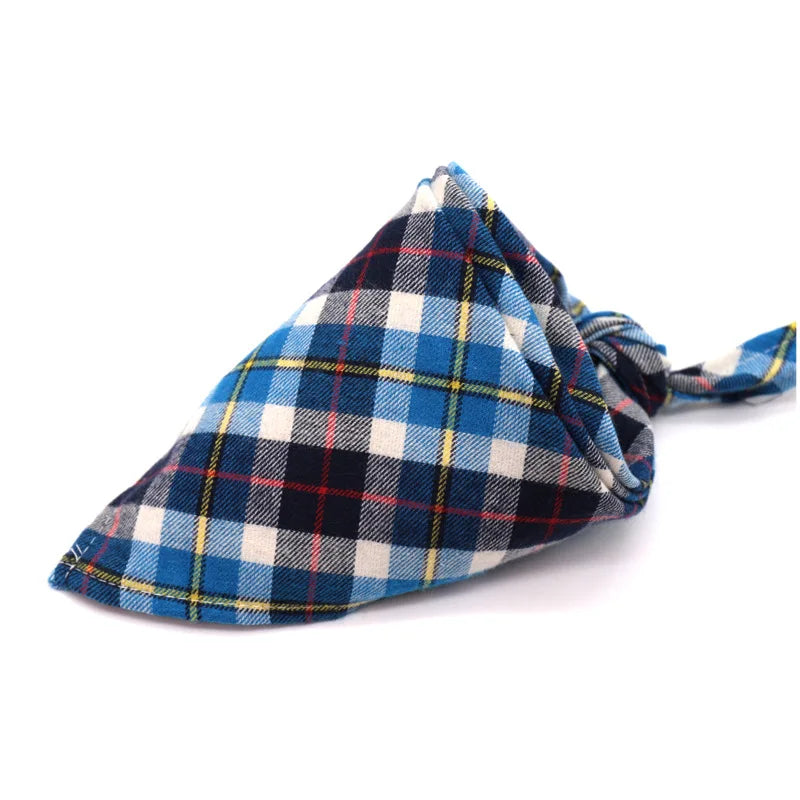 30/50 PCs Dog Plaid Bandanna