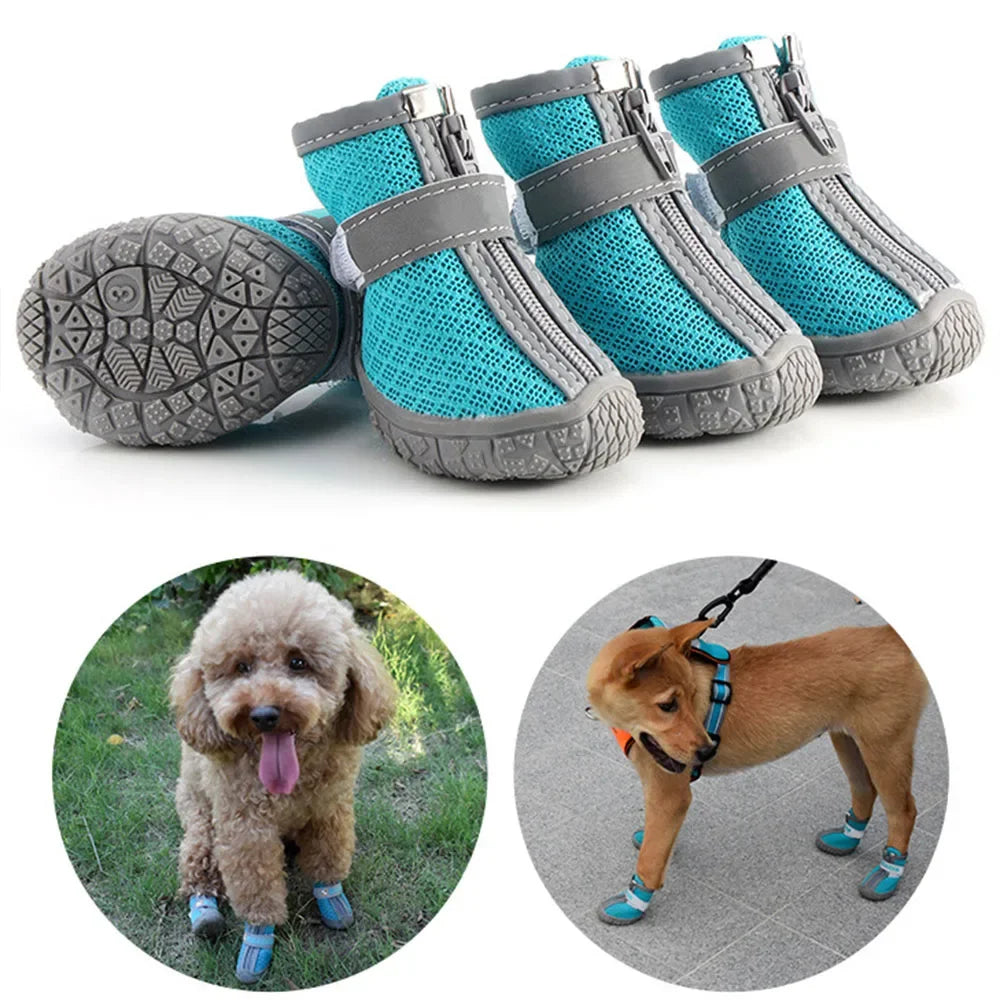 Mesh Silicone Durable Reflective Breathable Puppy Sneakers