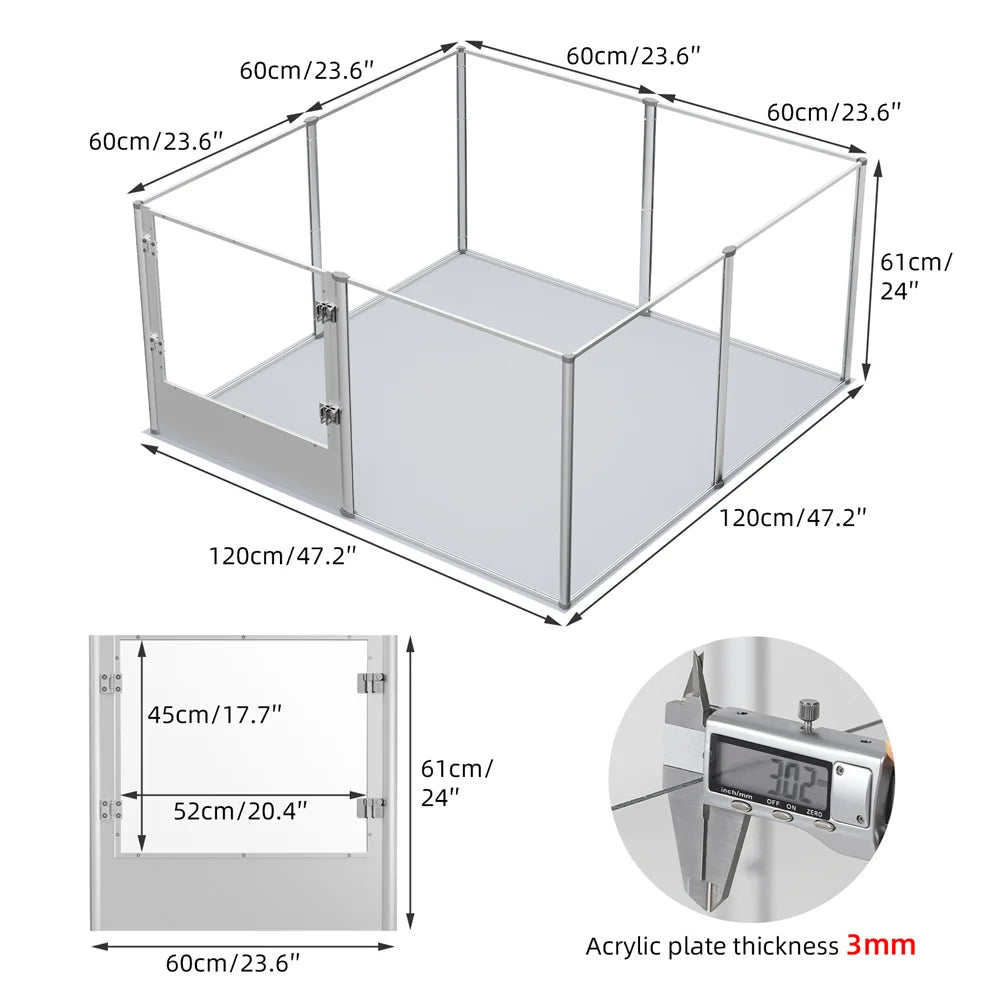 1 Pc Large Acrylic Dog Playpen