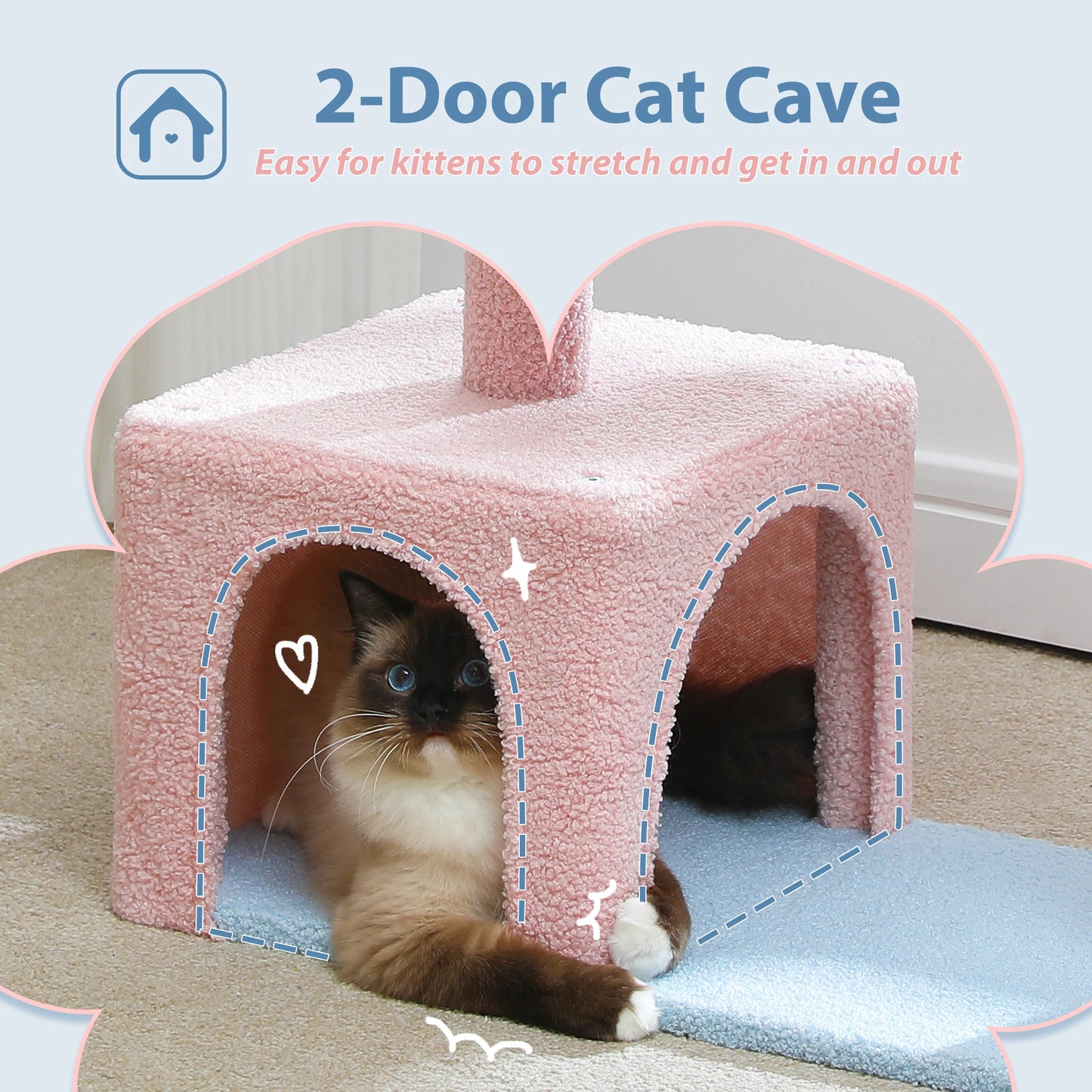 Flower Cat Tree with Large Hammock Metal Frame