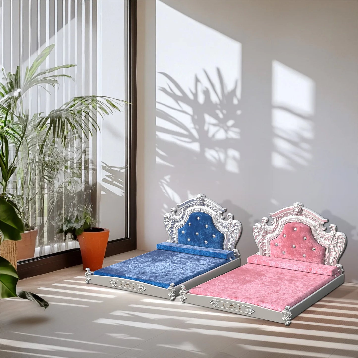 Bingo-paw Luxury Pet Bed with Headboard,