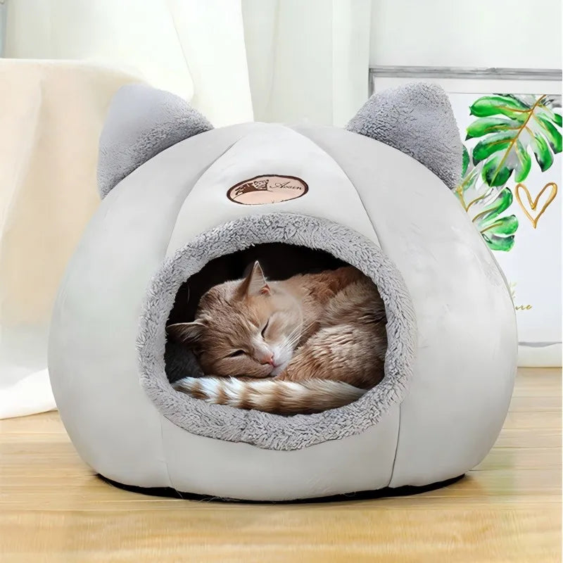 Pet bed with cat ears for small medium large cats