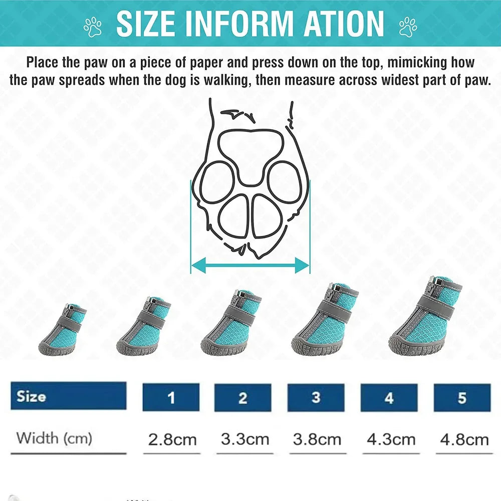 Mesh Silicone Durable Reflective Breathable Puppy Sneakers