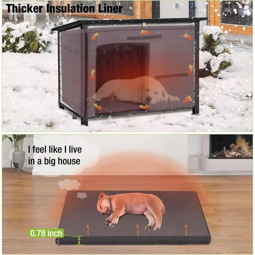 Dog House Insulated Outdoor Kennel with Liner
