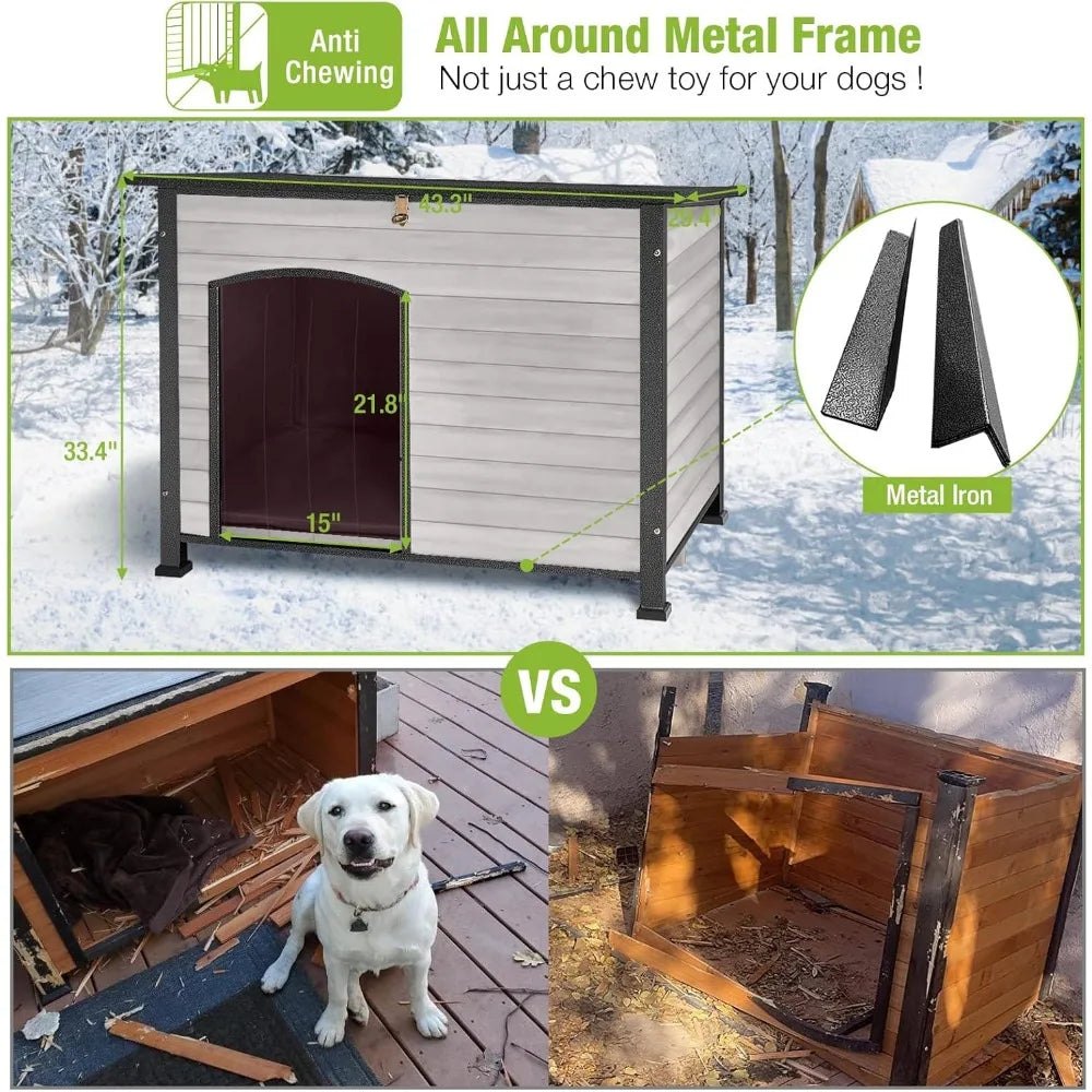 Dog House Insulated Outdoor Kennel with Liner