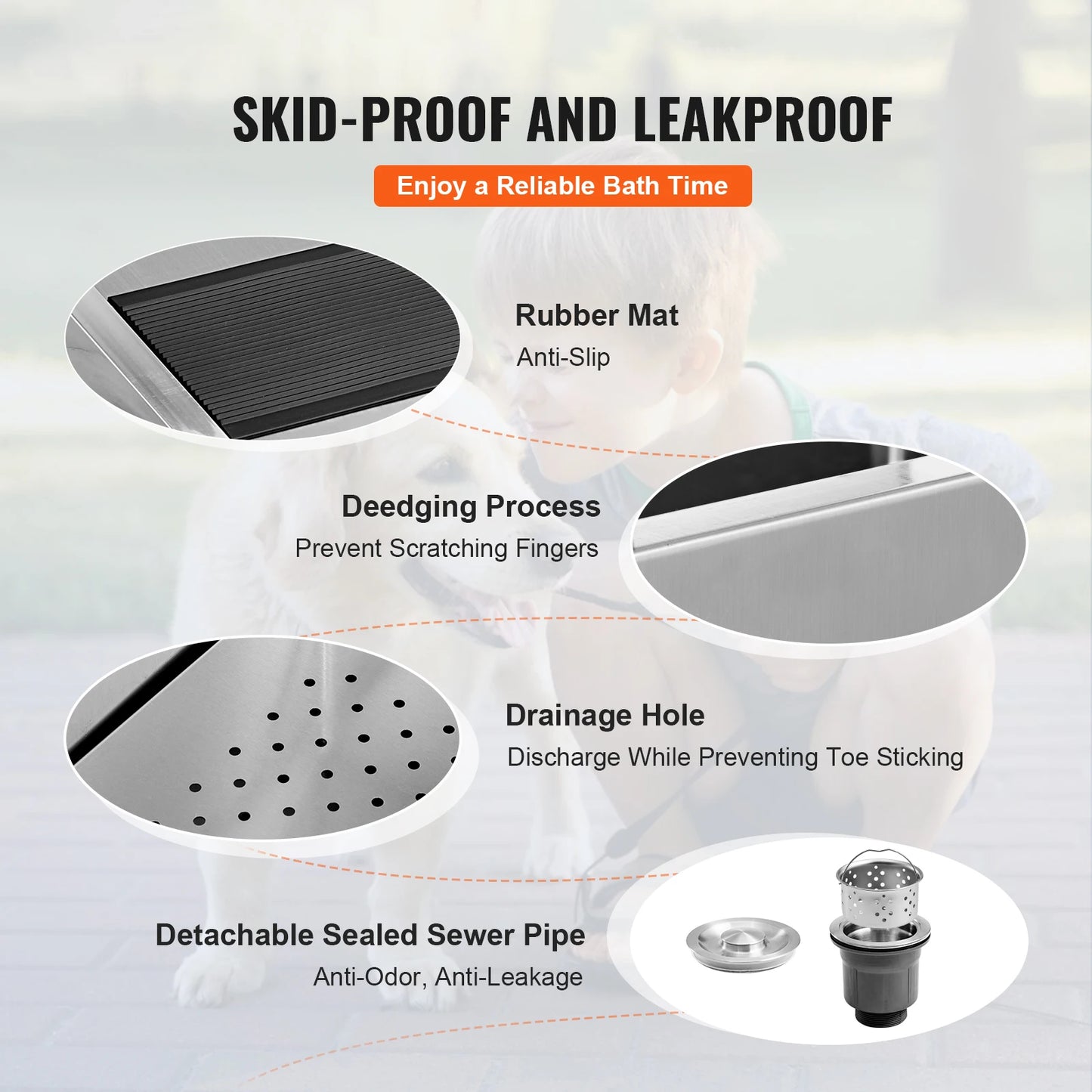 Stainless Steel Pet Grooming Tub